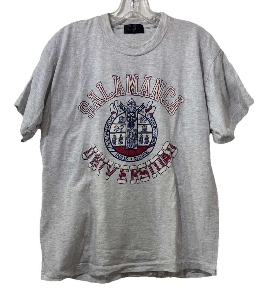 Vintage Universdad Salamanca Spain T Shirt Size S University Crest Logo College